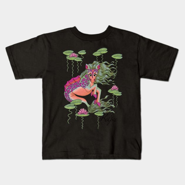 Cute Cryptid - Kelpie Kids T-Shirt by TJWArtisticCreations